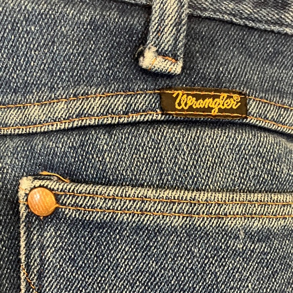 Vintage Wrangler W35L29.25 Men's Blue Bootcut Jeans - Picture 15 of 16